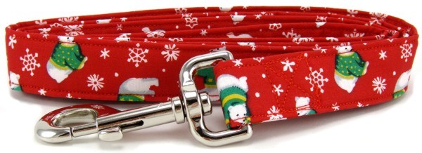 Polar Bears on Red Dog Leash